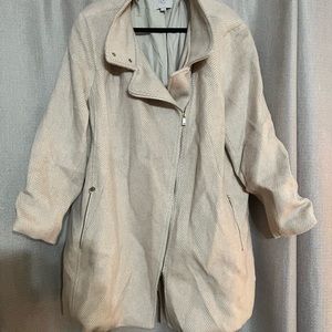 Beige Asymmetrical Loft Wool Coat 24